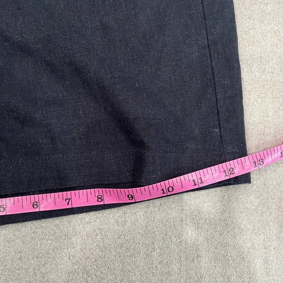 [L]Per Se Navy Linen Casual Shorts with Elastic Waistband - Picture 8 of 8